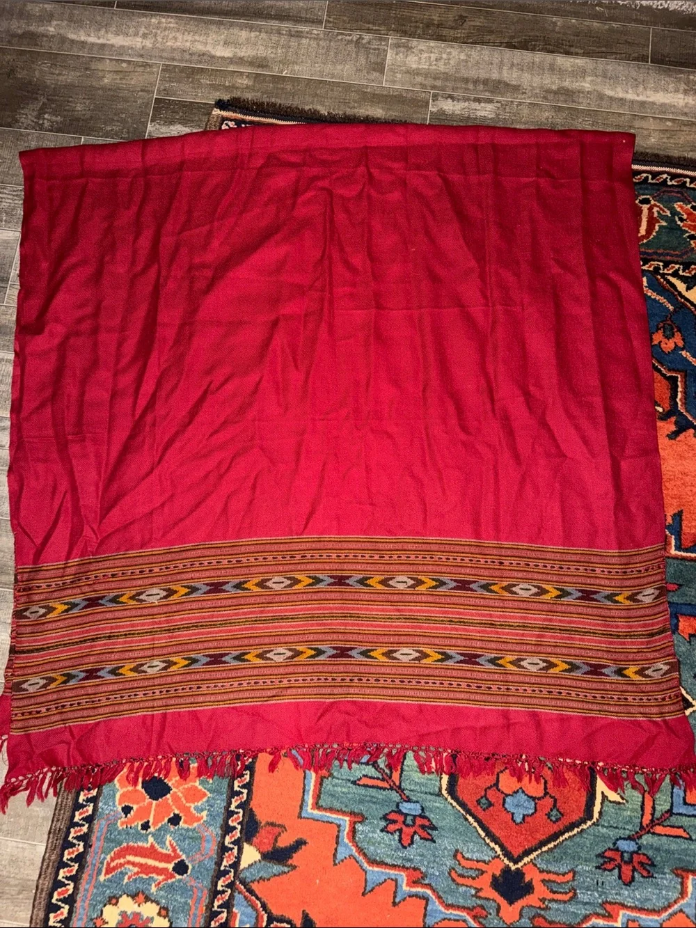 100% Pashmina Meditation Shawl - Himalayan Tribal Geometric Wrap